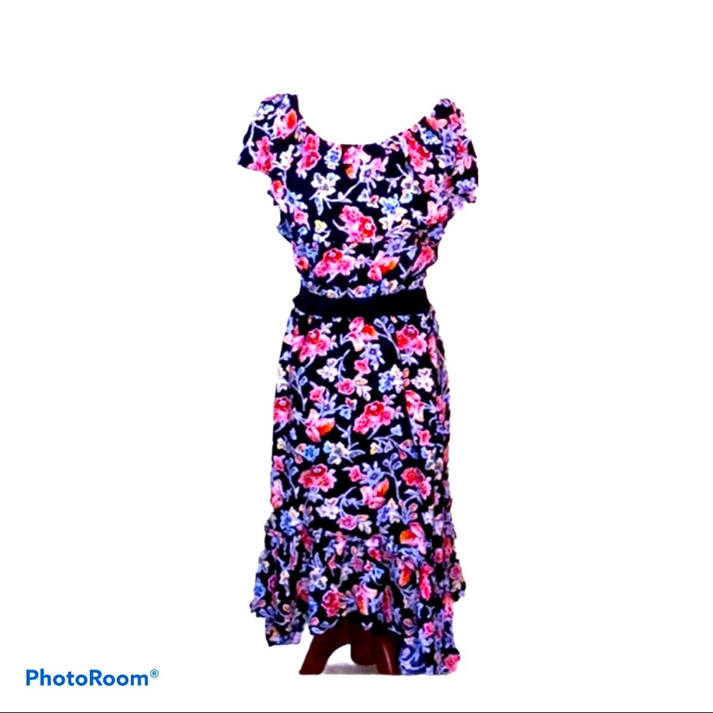 NEW! LOVE IN Romantic Goth Boho Floral Slouch‎ Dress